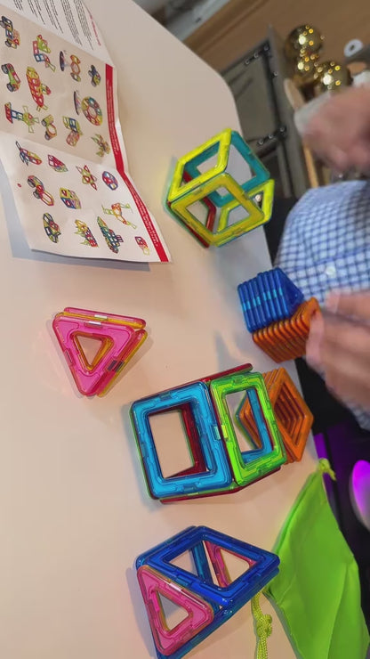 Large Magnetic Building Blocks Set – STEM Educational Assorted Colors