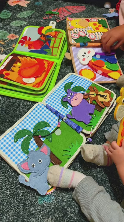 Busy Board 3D Story Cloth Book – Early Education Sensory Toy