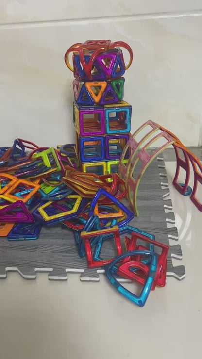 Large Magnetic Building Blocks Set – STEM Educational Assorted Colors
